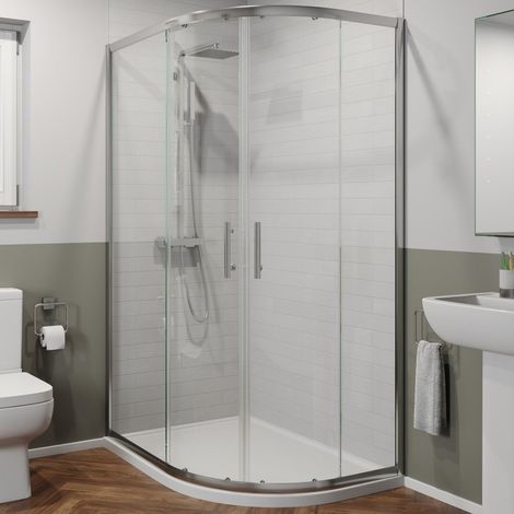 1200 x 800mm RH Offset Quadrant Shower Enclosure Framed 6mm Glass Tray & Waste (1/5)