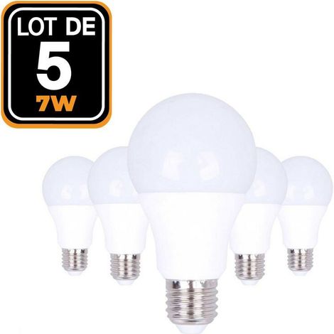 5 Ampoules LED E27 7W 4500K Blanc Neutre Haute Luminosité - 5 Ampoules LED E27 7W 4500K Blanc Neutre Haute Luminosité (1/2)