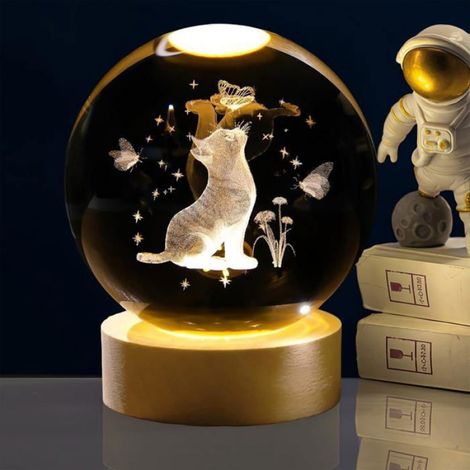 Veilleuse Boule De Cristal - Sculpture 3D Intérieure - Décoration Intérieure - 1 Pièce (1/5)