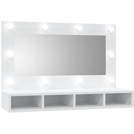 Armoire à miroir avec LED blanc 90x31,5x62 cm