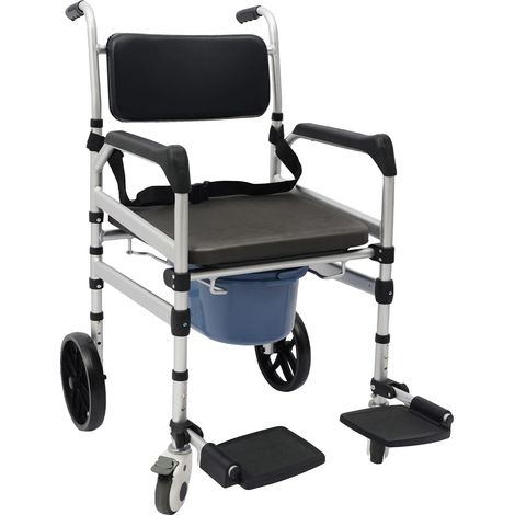Silla de ducha plegable, altura ajustable, como se muestra en la imagen. (1/2)
