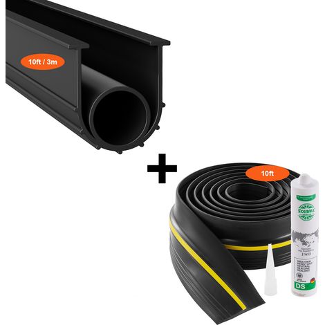 Mophorn Garagentor-Schwellen- und Bodendichtungsset – 10 Fuß, Premium-PVC für ultimativen Schutz