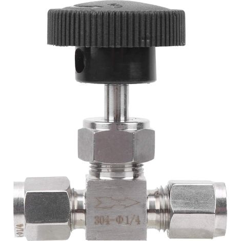 Vanne à Pointeau, Vanne de Débit, Vanne en Acier Inoxydable 304 Contrôle de Débit à Pointeau Haute Pression à 2 Voies pour Eau Gaz Liquide(Ф1/4) (1/5)