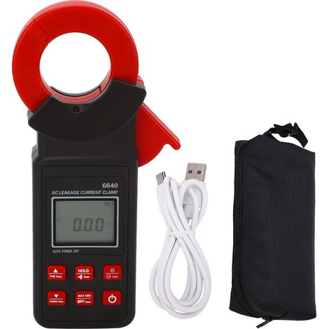 Testeur Clamp AC Multifonction Antiparasite Haute Précision avec Retroéclairage – Compatible pour Mesures Électriques, Construction et Industrie (1 Pince, Cable USB et Sac) (1/4)