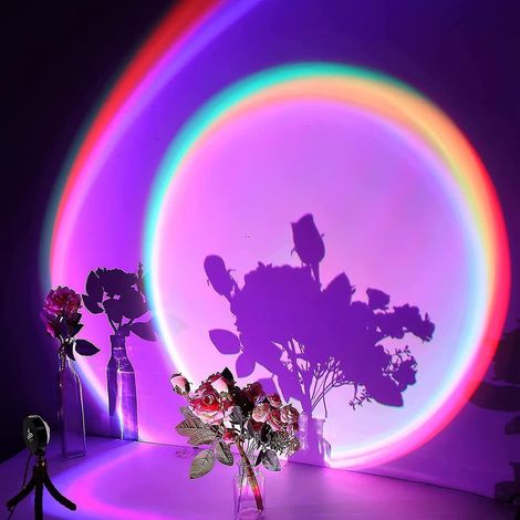 Projecteur de coucher de soleil, projecteur arc-en-ciel avec trépied, idéal pour la maison et les fêtes (1/5)