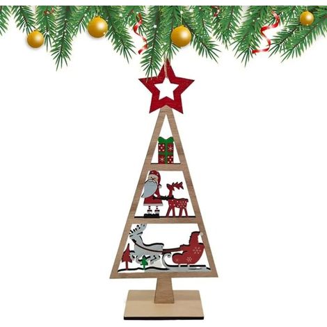 Panneaux de Noël - Panneaux à suspendre sur le sapin de Noël - Panneaux en bois à accrocher sur les sapins de Noël (n° 14) (1/4)