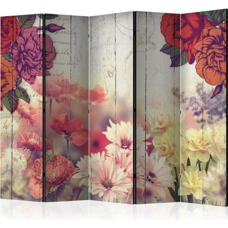 Paravent 5 Volets "Vintage Flowers" 172x225cm (1/2)