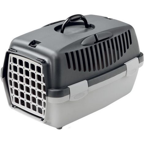 Cage gulliver 1, couleur gris, taille : 48 x 32 x 31 cm, transport chien max 6 kg - animallparadise (1/5)
