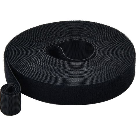 TRU COMPONENTS T24CA060 Klettband zum Bündeln Haft- und Flauschteil (L x B) 5 m x 15 mm Schwarz 5 m