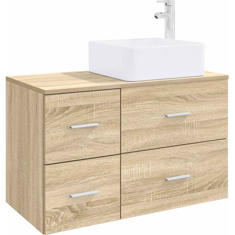 Bathroom Furniture Set 2 pcs Sonoma Oak Engineered Wood vidaXL