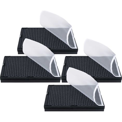 vhbw 4x Luftilter kompatibel mit Rowenta Pure Air Essential PU2530 Luftreiniger - Kombifilter Aktivkohle + Allergy+