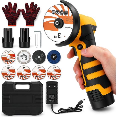 Mini Meuleuse Sans Fil 16,8 V, Mini Disqueuse 76 mm, 2 Batteries (1/5)