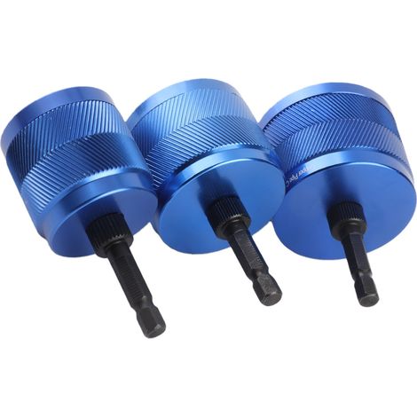 Kit de 3 nettoyeurs de tuyaux en cuivre (1/2 po, 3/4 po et 1 po) pour le polissage et le décapage de peinture. Outils de plomberie métallique avec tige hexagonale de 1/4 po et 9 brosses de rechange bl (1/5)