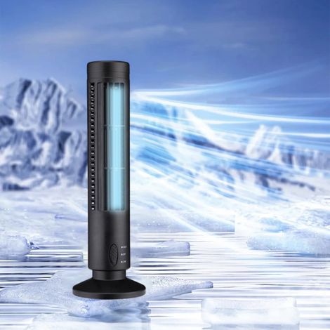 Raffrescatore d'aria portatile - Ventilatore USB - 1 pezzo - 2 velocità - Casa, ufficio, dormitorio - Nero (1/5)