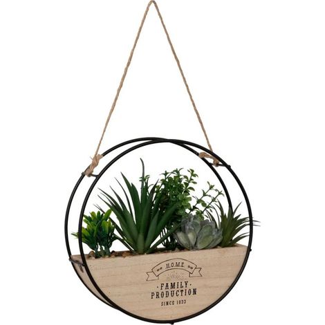 Atmosphera – Plante verte artificielle à suspendre 20cm – Design naturel en polyéthylène – Pour décoration intérieure – L. 20 x l. 6 x H. 20 cm (1/3)