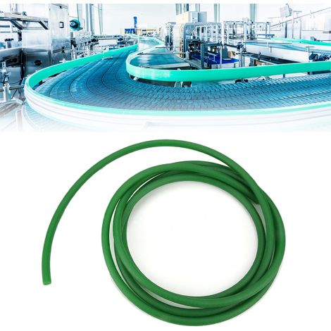 Courroie ronde en polyuréthane, courroie ronde en PU texturé vert, courroie transporteuse industrielle, courroie à joint torique, peut être raccordée à des moteurs électriques et à des courroies de to (1/5)