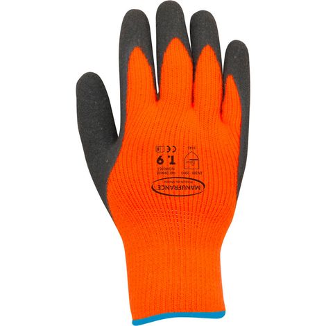 Gants de manutention protection froid - T10 - Noir et Orange