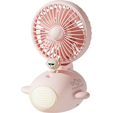 Mini ventilateur humidificateur USB portable rose, brumisateur pour bureau dortoir étudiant, rechargeable été. (1/5)