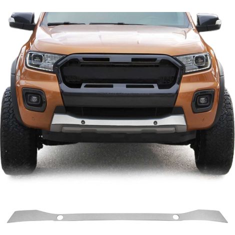 OMAC Garniture de Pare-Chocs Avant Compatible avec Ford Ranger 2018 à 2020, Moulure Bande en Acier INOX Chromée (1/5)