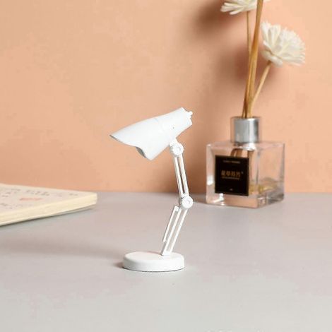 Mini lámpara de escritorio LED plegable magnética con clip (LD01 blanca)