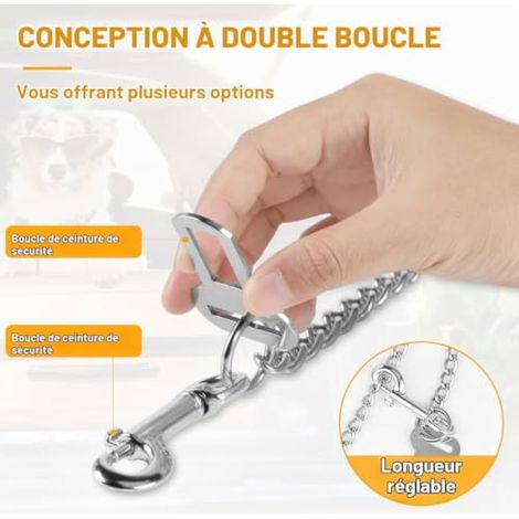 Clip de ceinture de sécurité pour chien 53 cm en acier inoxydable (1/3)