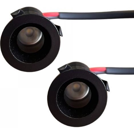 2 Pezzi Mini Faretto Led Da Incasso Rotondo, Carcassa Nera 4000K, 1W 80LM 220V, Ø2240mm, Foro 17mm, Angolo 15° IP20