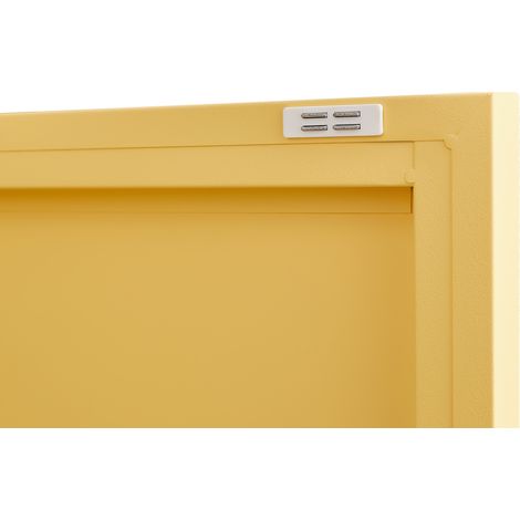 Armoire de rangement en acier jaune avec étagères réglables pour salon, chambre ou entrée (1/5)