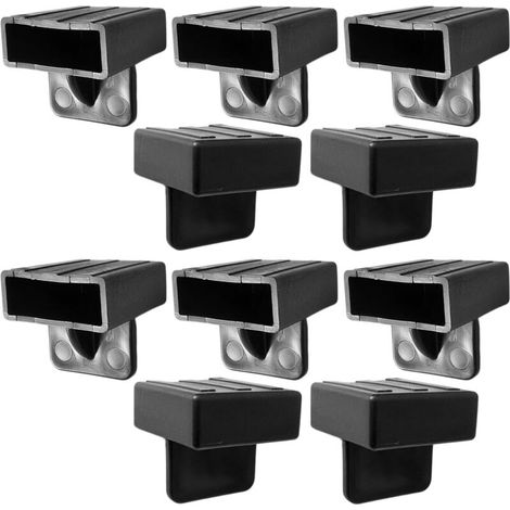 10x Support de latte simple pour sommier 36 x 12 mm Plastique Embout à Agrafer Visser Lit Meuble Flexible Latte, Noir (1/4)