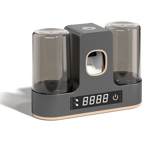 Soporte para cepillos de dientes，Soporte para cepillos de dientes eléctricos，Pantalla táctil LED de alta definición，USB，4 ranuras (1/5)