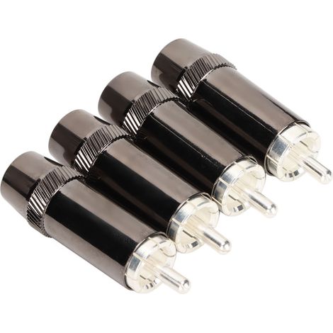 Lot de 4 connecteurs RCA mâles plaqués argent pour équipement audio professionnel (1/5)