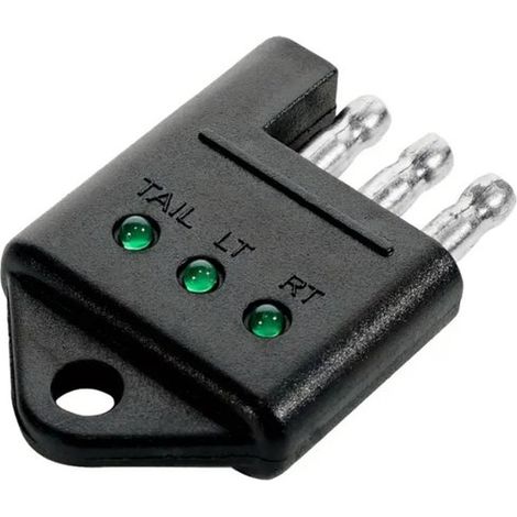 Probador de toma de remolque de 4 pines,prueba de fugas de 4 vías para cableado de vehículos remolcados con indicadores LED,probador de circuitos (1/2)