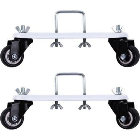 Lot de 2 supports de poulie mobiles pour radiateur rempli d'huile, base de cadre de chauffage électrique rotatif à 360° avec roues et frein, support en acier au carbone, roue silencieuse à (1/5)