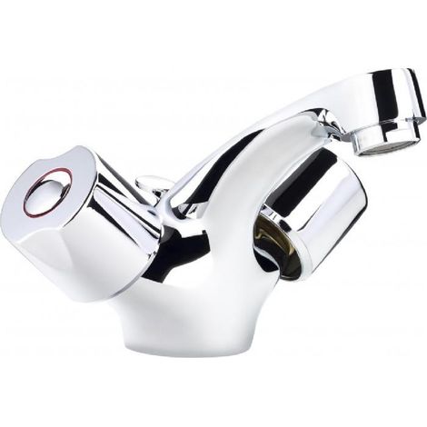 Grifo bimando lavabo Kramer cabezales cerámicos, caño fijo con desagüe