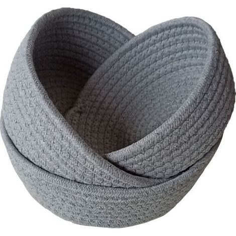 Panier Tissé - Corde Naturelle - Pour Rangement ou Cadeau - Idéal Salle de Bain Chambre Cuisine - Petit Format - 1 Pièce (1/3)