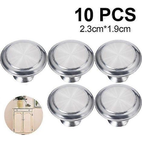 Boutons de meubles argentés et noirs - Alliage de zinc durable, petits (23 mm) et grands (30 mm), vendus par lot de 2 ou 10, idéaux pour les meubles (1/4)