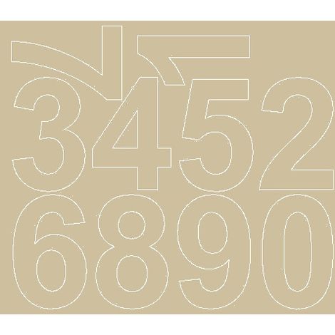 Autocollants chiffres 8 cm beige mat (1/2)
