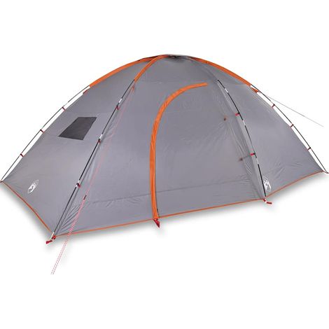 vidaXL Tienda de campaña para 8 personas impermeable gris y naranja (1/2)