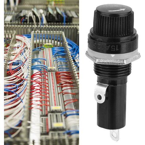 10 Stück 630 schwarze Flachrohr-Sicherungshalter mit Schraubverschluss, 10 A, 250 V (1/5)