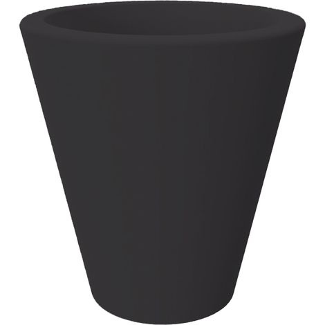 GIRASOL Grande Jardinière Ronde d'Intérieur et d'Extérieur Pour Plantes et Fleurs Très Résistante au Passage du Temps. Fabriqué en Polyéthylène en Espagne - Anthracite (1/5)
