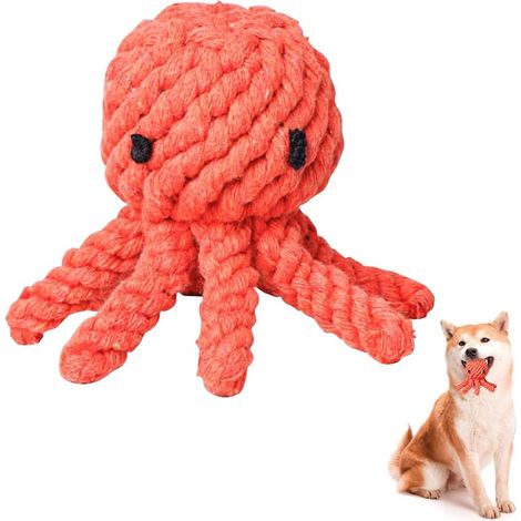 Juguete Para Perros MINKUROW, Algodón Natural, Juguetes De Peluche, Juguetes Para Masticar Seguros Y No Tóxicos Para Pequeños Y Medianos, Divertido Juguete Para Masticar Mascotas, Juguete Interactivo (1/5)