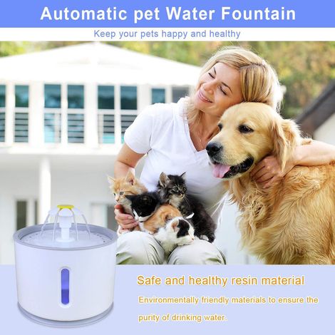 Fontaine à eau automatique 2.4L pour chat DEL muette USB pour chien distributeur bol (1/5)
