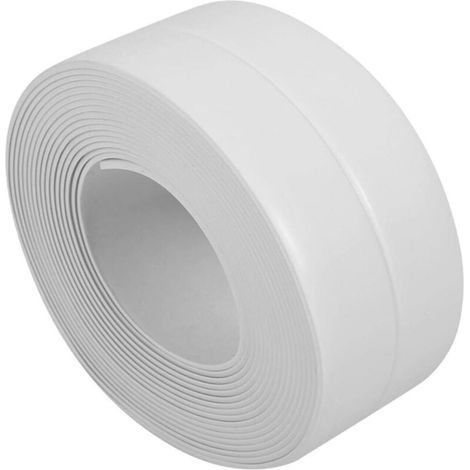 Bande d'étanchéité autocollante pour baignoire et mur, 3,2 m de long, pour évier, cuisine, salle de bain, toilettes, évier, sol, mur, coins, protection (38 mm x 3,2 m) (1/4)