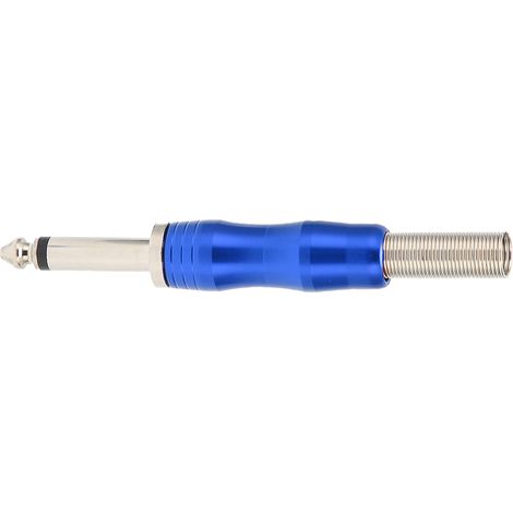 Adaptateur jack mono 6,35 mm pour câble audio de guitare, remplacement, bleu, pour soudage DIY (1/5)