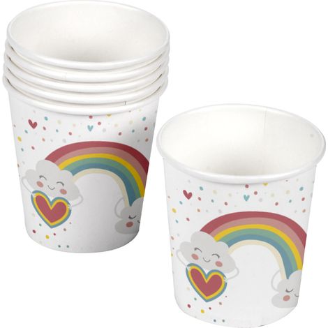 Set de 6 gobelets en carton Arc en ciel (1/2)