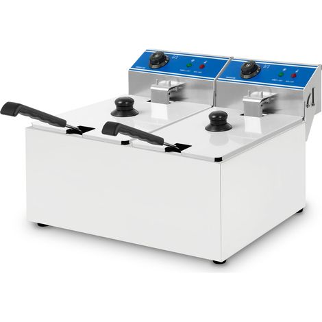 VERTES Friteuse aus Edelstahl 2x 8 Liter Fassungsvermögen (1/5)