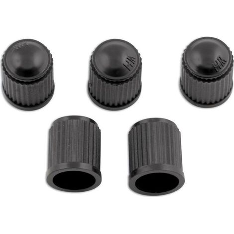 Bouchons de valve noirs universels - 5 bouchons