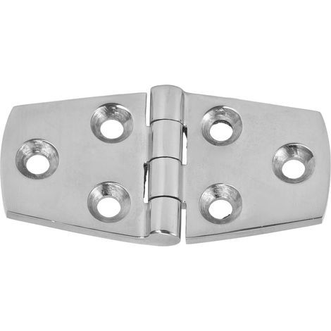 6-Hole Door Hinge, Polished Mirror Finish, 316 Stainless Steel Marine Hinges for Boats, 76x38 mm (1/5)