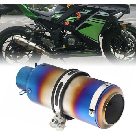 Tuyau d'échappement 51mm en alliage de titane et acier inoxydable, dégradé de couleurs, construction robuste (1/5)