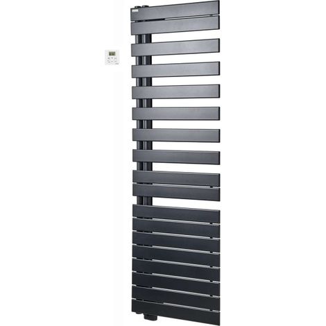 Sèche-serviette ACOVA Fassane Spa Twist asymétrique à gauche electrique 750W Black Matt 0557 TFLT075-055/GFC0557 (1/3)