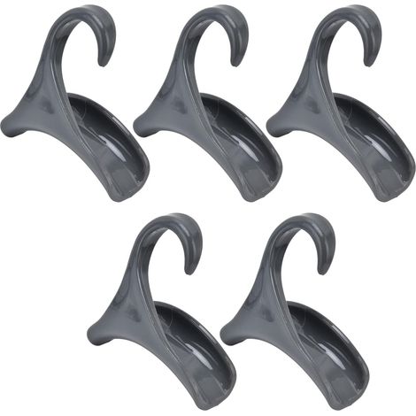 5-Piece White Handbag Over-the-Door Hanging Hook, for Handbag, Coat, and Belt Storage, High-Quality PP Material Arc Design, Non-Folding (GRAY) (1/5)